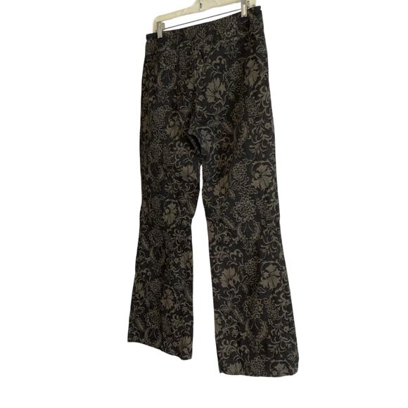 Womens Harolds Black Gold Floral Tapestry Wide Leg Cotton Denim Jeans Size 12 - Picture 4 of 16